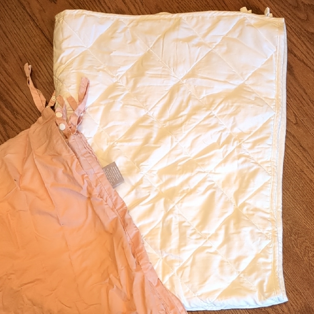 Reversible Pink and White Quilted Blanket